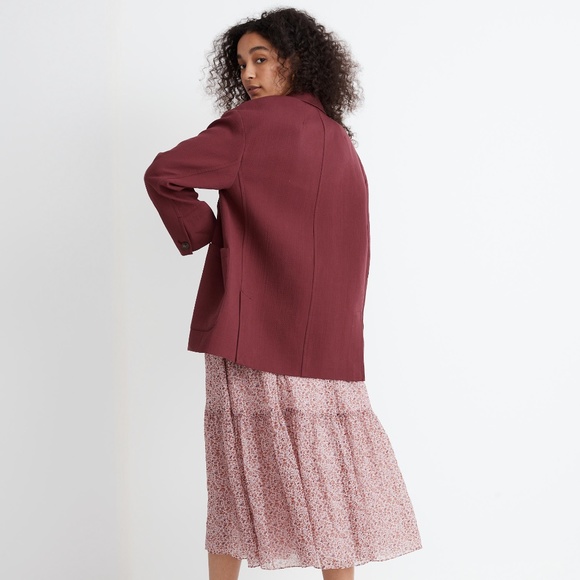 New MADEWELL Hayfield Double-Breasted Blazer in Vintage Mulberry - Picture 3 of 5